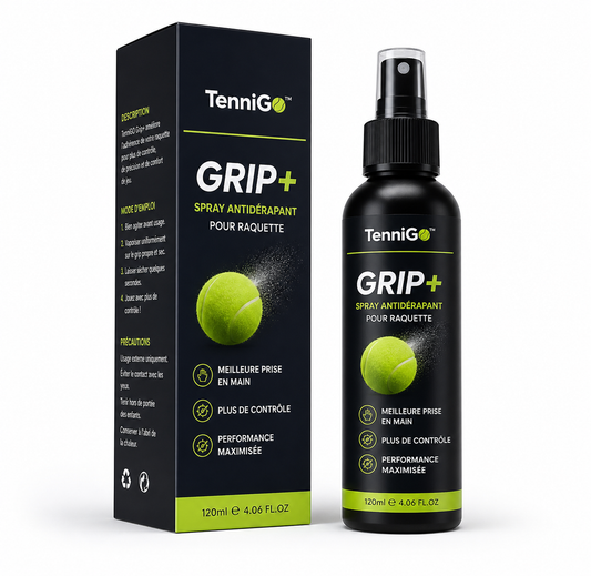 TenniGo™ Grip+ : Spray antidérapant pour raquette